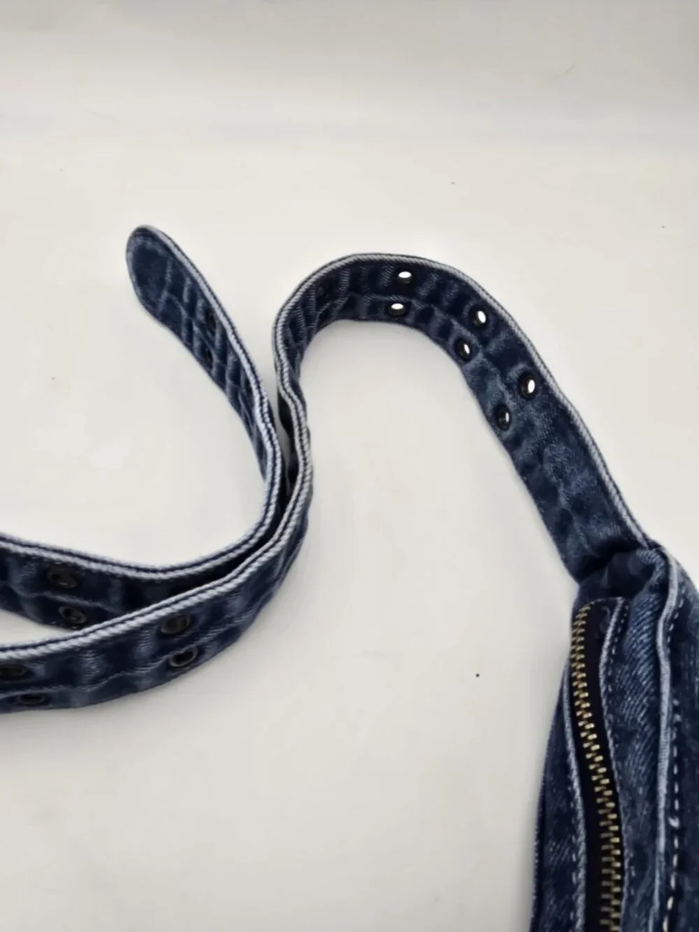 Y2K Denim Hobo Shoulder Bag Blue Jean Purse Large Slouchy Zip Top Boho